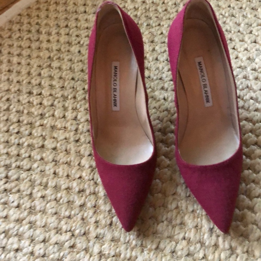 MANOLO BLAHNIK BB STILETTO CRANBERRY WOOL